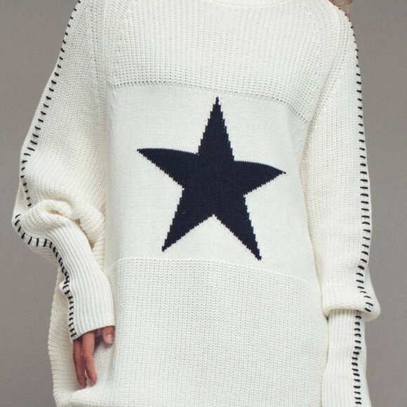 Star Knit Oversized Sweater Top - S/M - Picture 5 of 5
